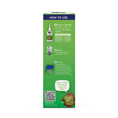 Nix Ultra Superlice Treatment, All-in-One Shampoo, 4 fl oz & Lice Removal Comb