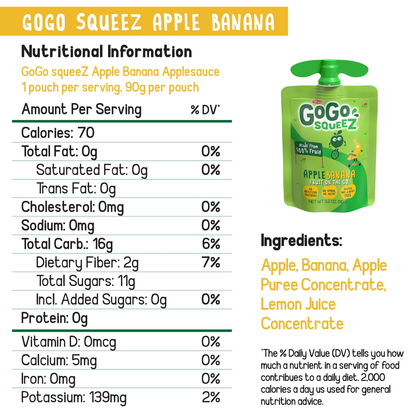 Gogo Squeez Apple Strawberry Banana 12ct