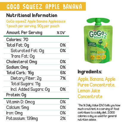 Gogo Squeez Apple Strawberry Banana 12ct