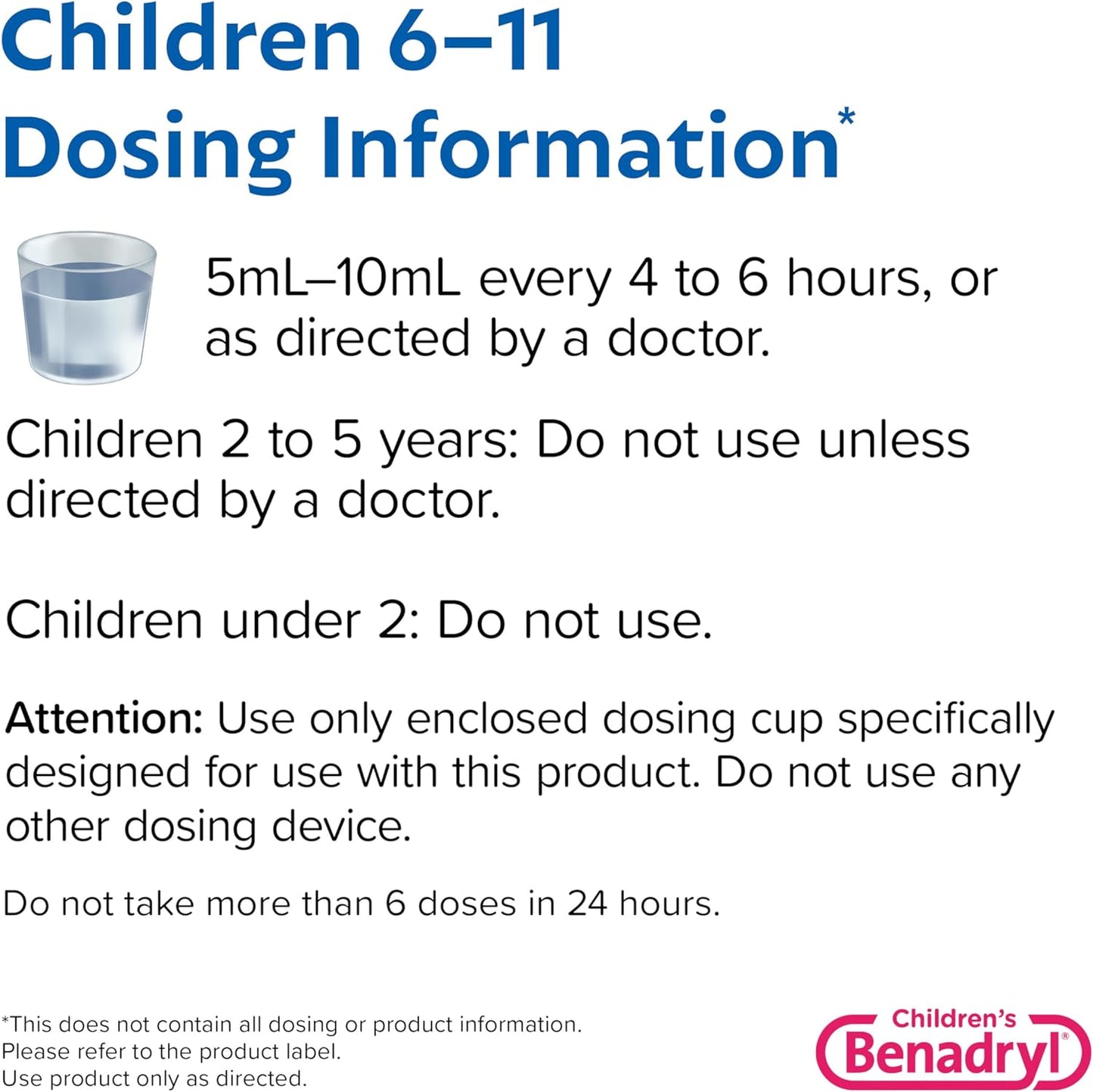 Children's Benadryl Dye-Free Allergy Liquid, Bubble Gum, 4 fl. oz