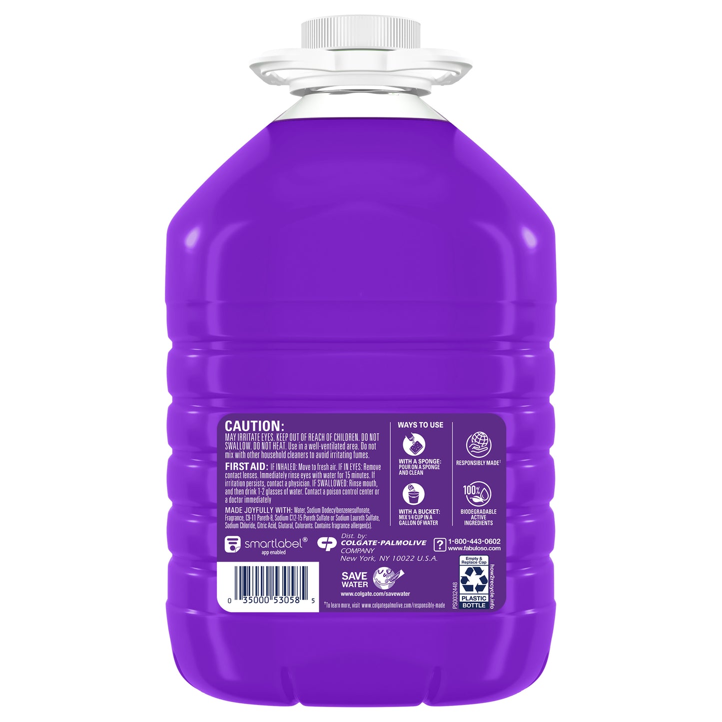 Fabuloso Multi-Purpose Cleaner, 2X Concentrated Formula, Lavender Scent, 128 oz