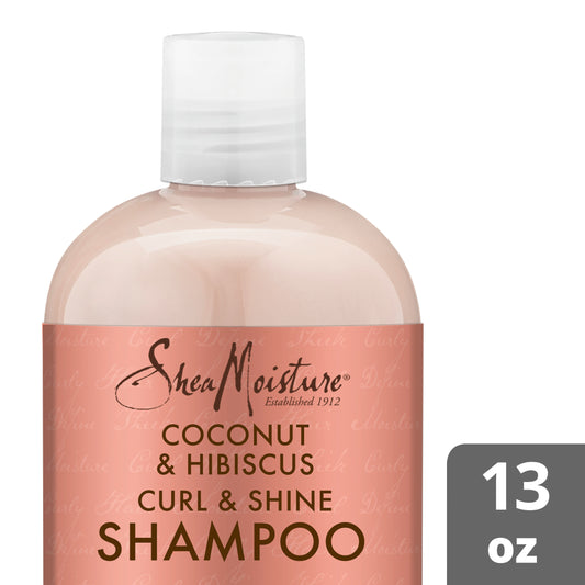 SheaMoisture Curl and Shine Daily Shampoo, Coconut and Hibiscus,