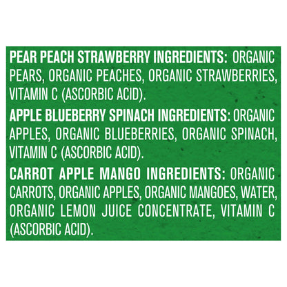 Gerber 2nd Foods Organic Baby Food, Variety Pack Fruit and Veggie Favorites, 3.5 oz Pouches (9 Pack)