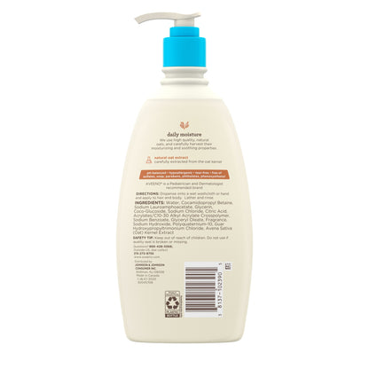 Aveeno Baby Daily Moisture Body Wash & Shampoo, Liquid Soap, Oat Extract, 18 fl. oz