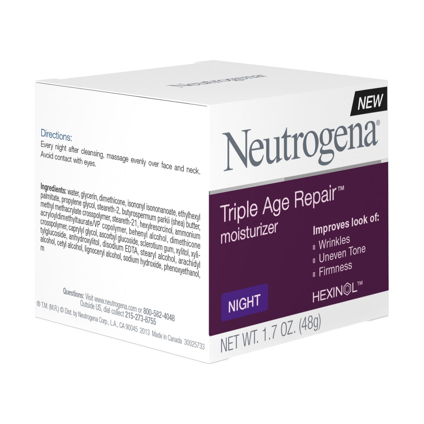 Neutrogena Triple Age Repair Anti-Aging Night Face Moisturizer, 1.7 oz