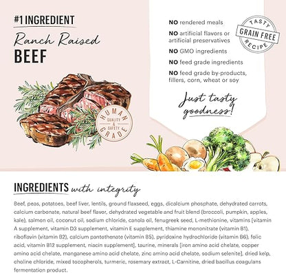 The Honest Kitchen Whole Food Clusters Small Breed Grain Free Beef Dry Dog Food, 4 lb Bag