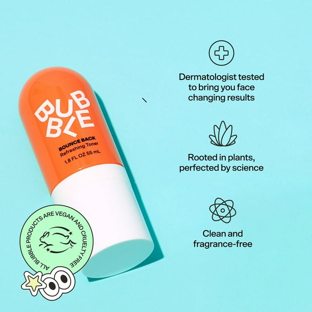 Bubble Skincare Bounce Back Refreshing Toner Spray, Balancing Mist for All Skin Types, 1.8 fl oz / 55ml