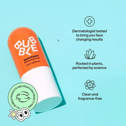 Bubble Skincare Bounce Back Refreshing Toner Spray, Balancing Mist for All Skin Types, 1.8 fl oz / 55ml