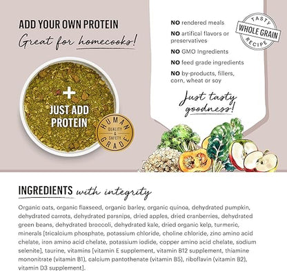 The Honest Kitchen Dehydrated Whole Grain, Veggie & Fruit Base Mix Dog Food (Just Add Protein), 3 lb Box