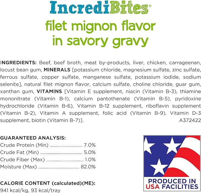 Beneful IncrediBites Pate Wet Dog Food for Small Dogs Filet Mignon Flavor in a Savory Gravy - (Pack of 12) 3.5 oz. Cans