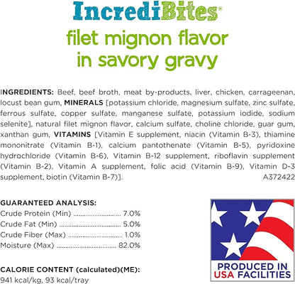 Beneful IncrediBites Pate Wet Dog Food for Small Dogs Filet Mignon Flavor in a Savory Gravy - (Pack of 12) 3.5 oz. Cans
