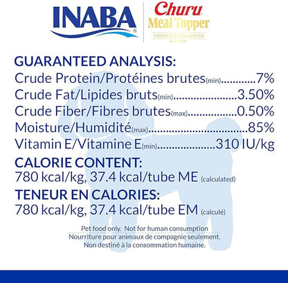 INABA Churu Meal Topper for Dogs, Complete & Balanced, Creamy, Lickable Purée Dog Food Toppers, 1.69 Ounce Tube, 15 Tubes (3 per Pack), 5 Flavor Variety Pack