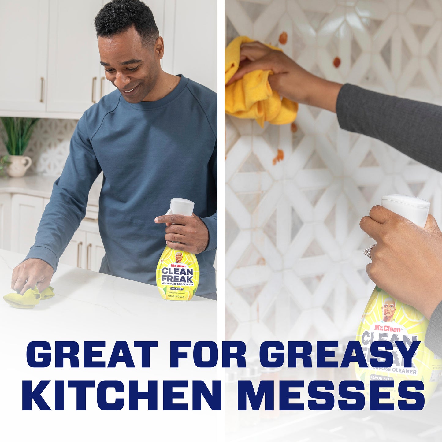 Mr. Clean, Clean Freak Multi-Surface Spray, Pk 1 Starter Kit, 1 Refill, Lemon Zest, 32 fl oz
