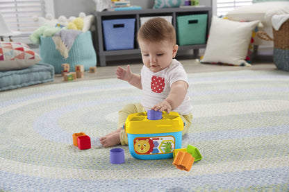 Fisher-Price Baby’s First Blocks Shape Sorting Toy with Storage Bucket, 12 Pieces