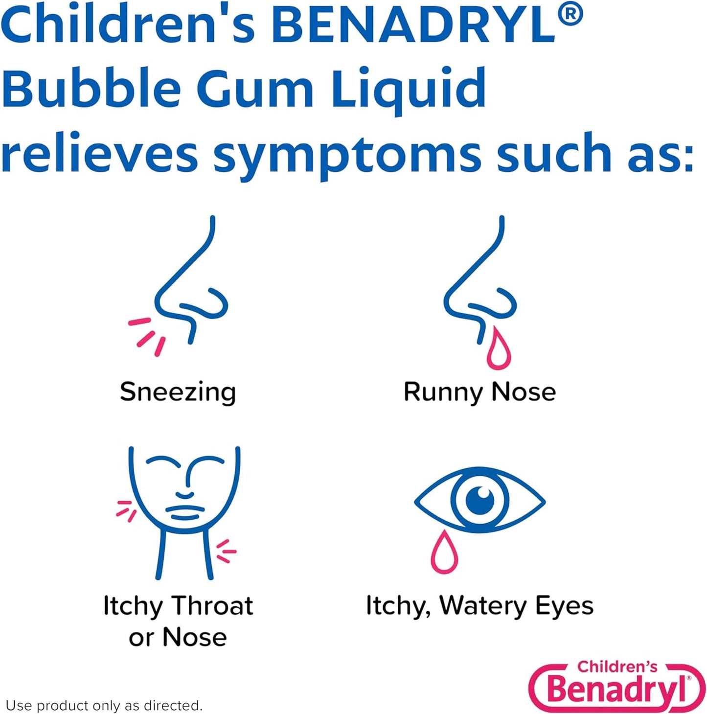 Children's Benadryl Dye-Free Allergy Liquid, Bubble Gum, 4 fl. oz