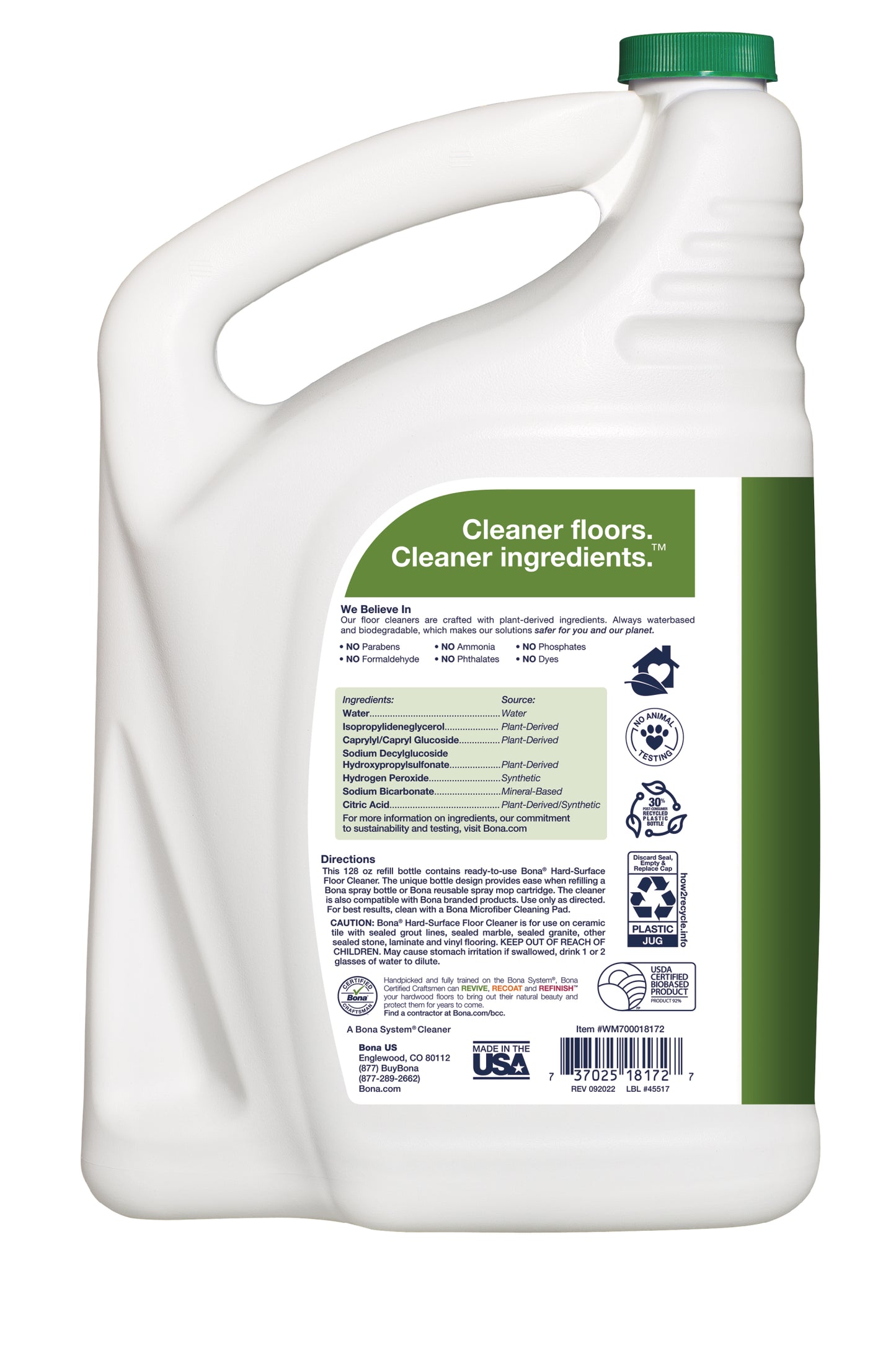 Bona® Multi-Surface Floor Cleaner, for Stone Tile Laminate and Vinyl LVT/LVP Refill 128 fl oz