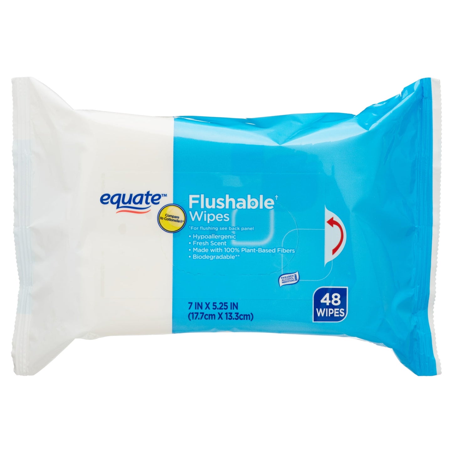 Equate Fresh Scent Flushable Wipes, 5 Resealable Packs (240 Total Wipes)