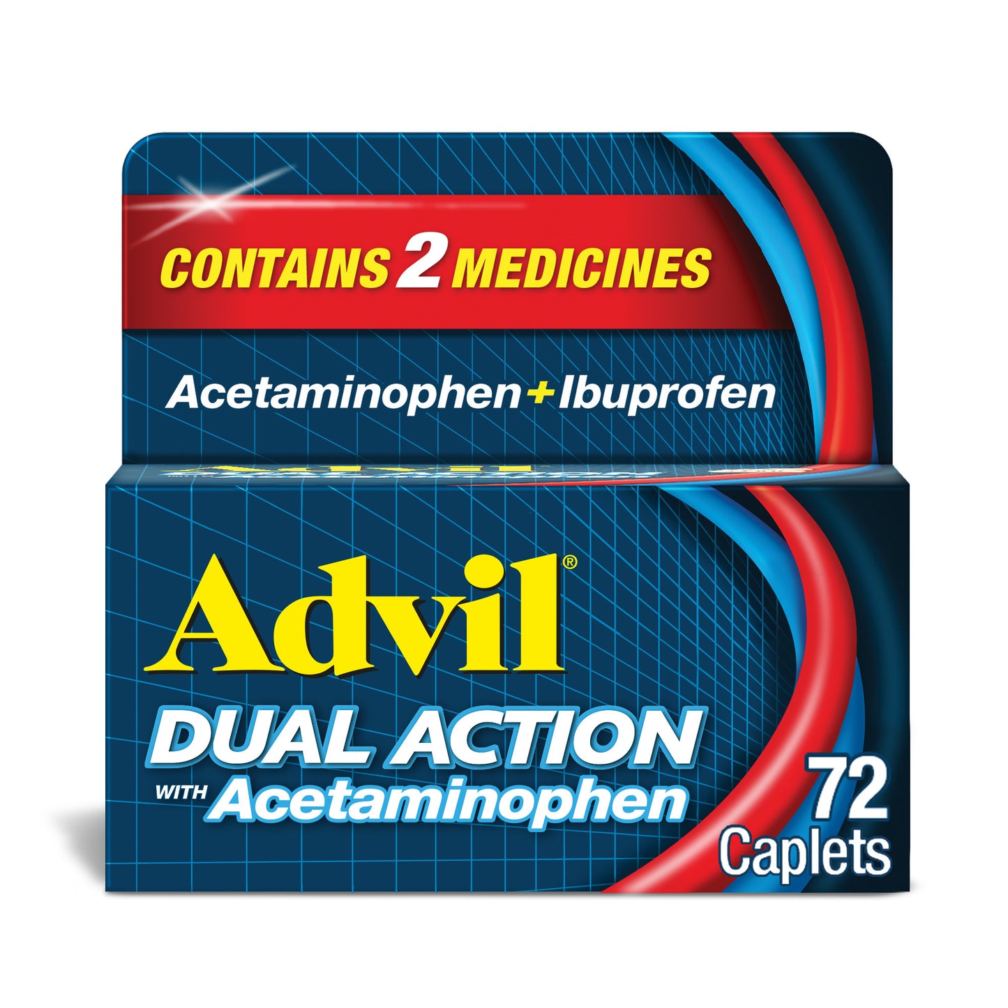 Advil Dual Action with Acetaminophen Pain and Headache Reliever Ibuprofen, Coated Caplets