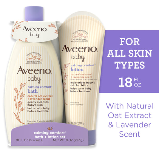 Aveeno Baby Gentle Calming Comfort Bedtime Bath & Lotion Set, 2 Items