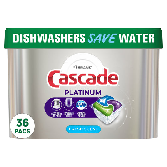 Cascade Platinum Action Pacs, Dishwasher Detergent, Fresh, 36 Count