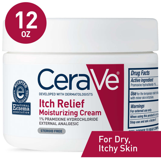CeraVe Itch Relief Moisturizing Cream for Dry Skin, 12 oz