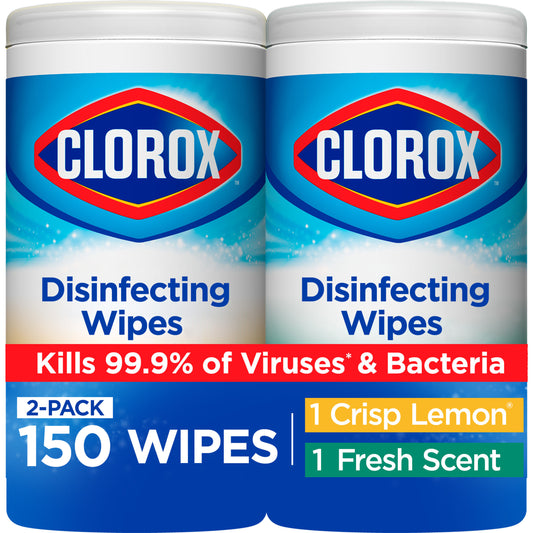 Clorox Disinfecting Wipes Value Pack, Bleach Free Cleaning Wipes, 75 Count Each, 2 Pack