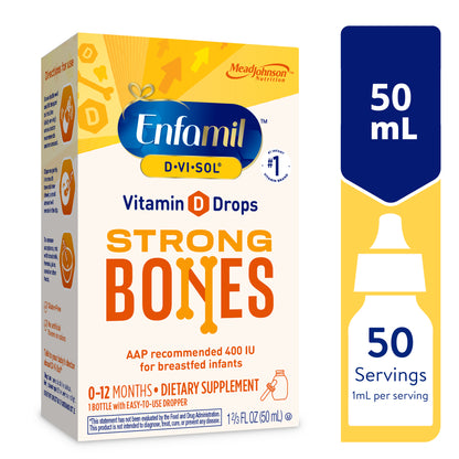 Enfamil D-Vi-Sol Vitamin D Supplement Drops for Infants, 50 mL dropper bottle