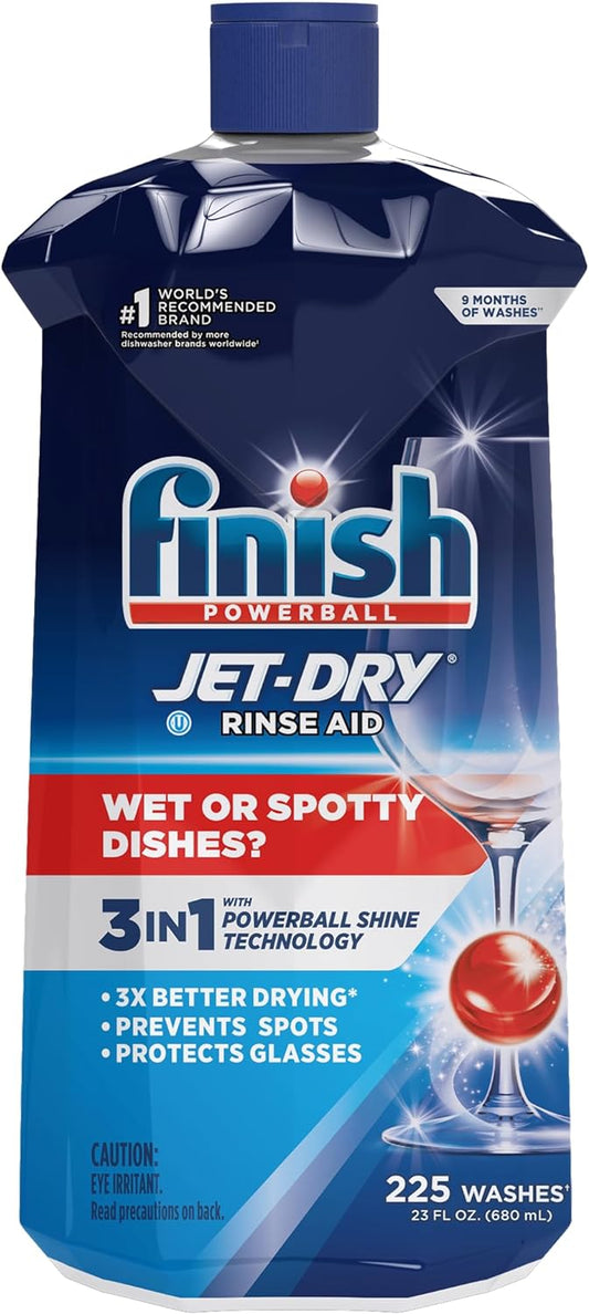 Finish Jet-Dry Rinse Aid, 23oz, Dishwasher Rinse Agent and Drying Agent