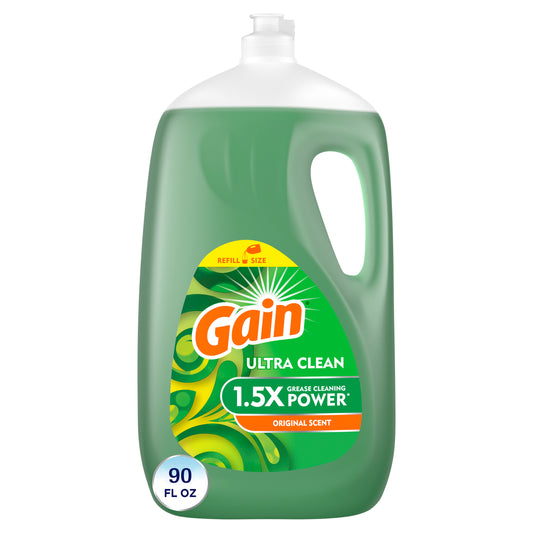 Gain Ultra Dishwashing Liquid Dish Soap, Original Scent, 90.0 fl oz
