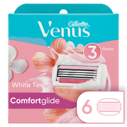 Gillette Venus Comfort Glide White Tea Women's Razor Blade Refills,