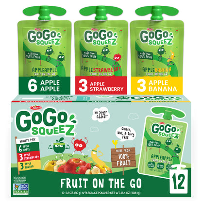 Gogo Squeez Apple Strawberry Banana 12ct
