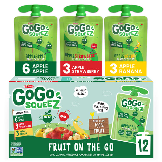 Gogo Squeez Apple Strawberry Banana 12ct