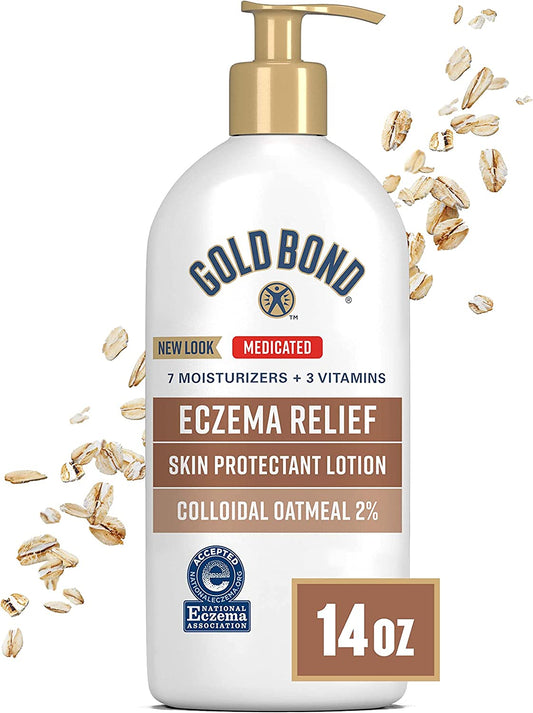 Gold Bond Medicated Eczema Relief Hand and Body Lotion & Cream for Extremely Dry Skin 14oz
