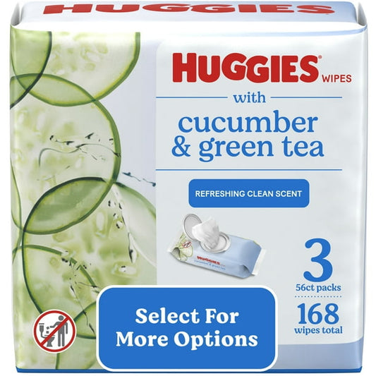 Huggies Scented Cucumber & Green Tea Wipes, 3 Pack, 168 Total Ct (Select for More Options)