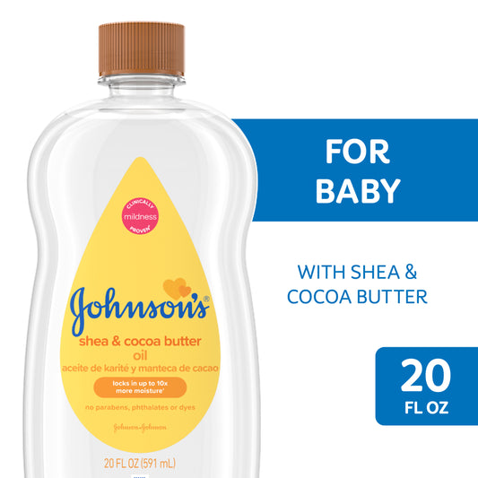 Johnson's Baby Oil with Shea & Cocoa Butter, 20 fl. oz