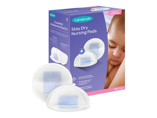 Lansinoh Stay Dry Disposable Nursing Pads for Breastfeeding, 60 Count