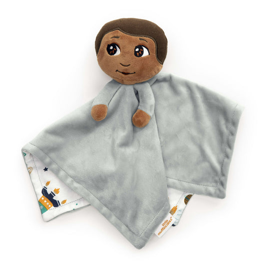 Little Muffincakes Lovey Baby Security Blanket in Astronaut and Space Theme (Ashton) for Newborn & up, Grey