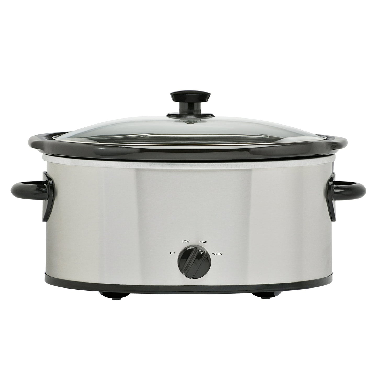 Mainstays 6 Quart Oval Slow Cooker, Stainless Steel Finish, Glass Lid, Model