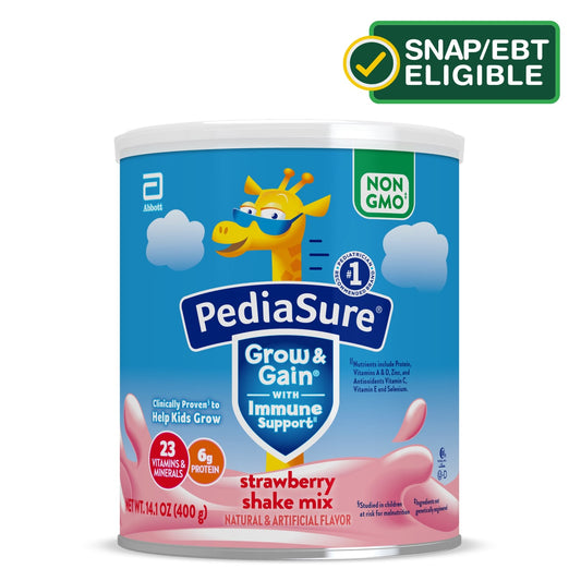 PediaSure Grow & Gain Shake Mix Powder, Strawberry, 14.1-oz Can