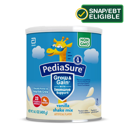PediaSure Grow & Gain Shake Mix Powder, Vanilla, 14.1-oz Can
