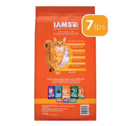 Iams Proactive Health Adult Hairball Care Dry Cat Food With Chicken And Salmon, 7 Lb. Bag