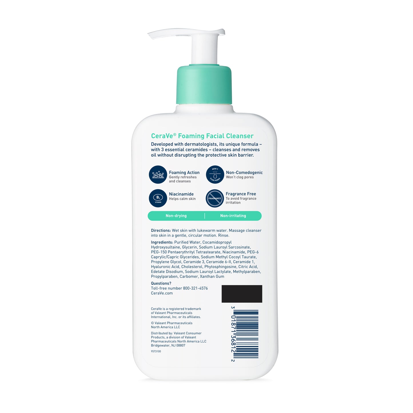 CeraVe Foaming Facial Cleanser, Daily Face Wash for Normal to Oily Skin, 3 fl oz & 16 fl oz
