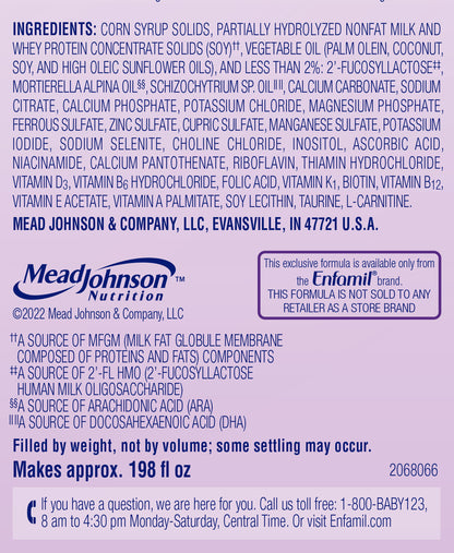 Enfamil NeuroPro Gentlease Baby Formula, Infant Formula Nutrition, Brain Support that has DHA, HuMO6 Immune Blend, Designed to Reduce Fussiness, Crying, Gas & Spit-up in 24 Hrs, Powder Can, 27.4 Oz