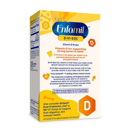Enfamil D-Vi-Sol Vitamin D Supplement Drops for Infants, 50 mL dropper bottle