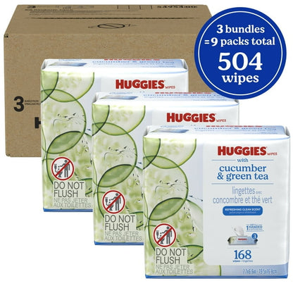Huggies Scented Cucumber & Green Tea Wipes, 3 Pack, 168 Total Ct (Select for More Options)