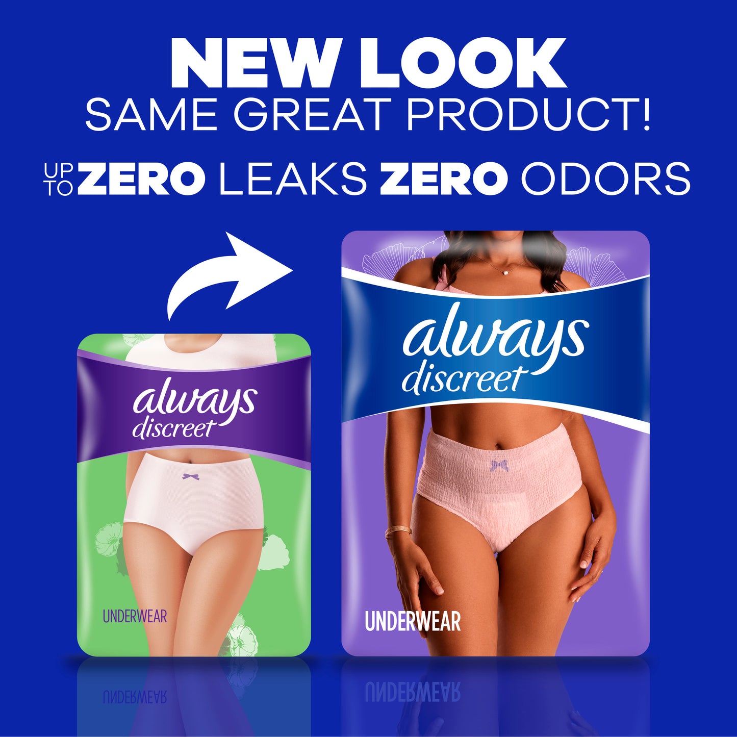 Always Discreet Adult Incontinence Underwear for Women, L,