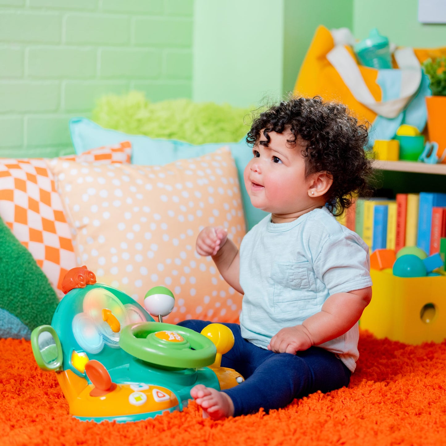 Bright Starts Lights & Colors Driver Electronic Learning Toy with Melodies, Ages 6 Months +