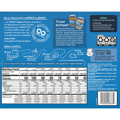 Gerber 2nd Foods Natural for Baby Fruit &amp; Veggie Favorites, Variety Pack, 4 oz Tubs (32 Pack)