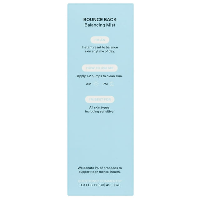 Bubble Skincare Bounce Back Refreshing Toner Spray, Balancing Mist for All Skin Types, 1.8 fl oz / 55ml