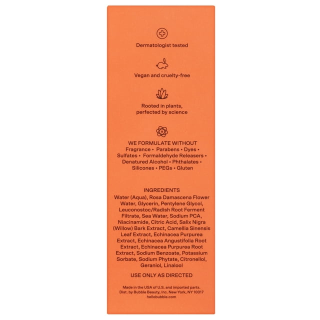 Bubble Skincare Bounce Back Refreshing Toner Spray, Balancing Mist for All Skin Types, 1.8 fl oz / 55ml